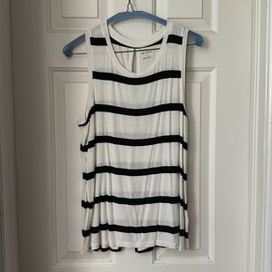 Black and white striped sleeveless shirt